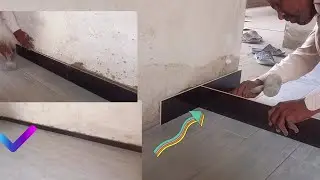 Black ceramic tile skirting installation || demp proofing skirting 