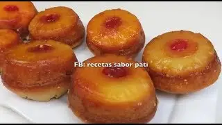 VOLTEADOS DE PIÑA INDIVIDUALES CON MOLDE DE CUPCAKES