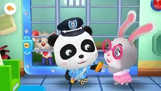 Little panda Mr.kiki police officer help Mrs. rabbit #shorts #story #cartoon #kids #panda