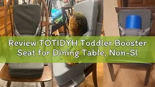 Review TOTIDYH Toddler Booster Seat for Dining Table, Non-Slip Kitchen Chair Booster Seat with Backr