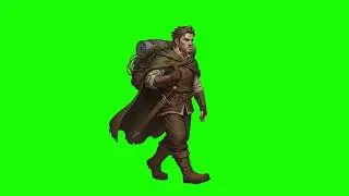 RPG Adventurer &ndash; 2D Game Asset Green Screen Animation Walking Loop