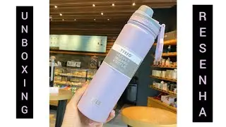 Resenha e unboxing da garrafa térmica Tyeso da shopee. Garrafa térmica Tyeso 750ml
