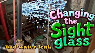Dangerous water leak from broken glass! #boiler #mechanic #plumbing