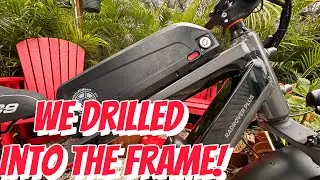 RadPowerBikes | RadRover 6 Plus | Drilling the Frame! Mount Second e-Bike Battery with Rivet Nuts