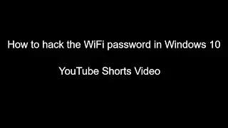 How to hack the WiFi password in Windows | Code Spark | Shorts Video