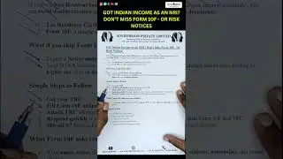 Are You an NRI Earning Income in India? Don&rsquo;t Ignore Form 10F! #advisebrain #incometaxindia