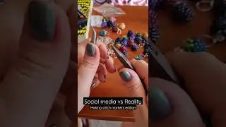 Social Media vs Reality - Making Stitch Markers Edition #shorts #stitchmarkers #beading #knitting