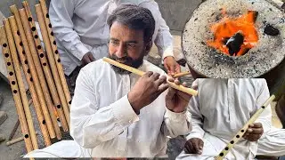 How Musical Instrument flute/بانسری /बांसुरी Made by Talented Man || Making Process a bamboo flute.
