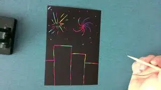 New Years Negative Space Scratch Art