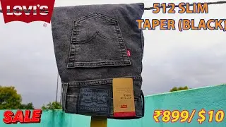Levi's Men's 512 Black Slim Fit Mid Rise Tapered Jeans (₹899/$10) #4k #unboxing #sale #levi #jeans