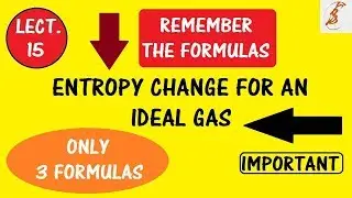 Lecture 15: Entropy Change for an ideal Gas | Important Formulae