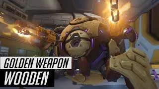 Wrecking Ball Wooden Golden Gun In-game | All Cosmetics & Gameplay | Hammond Overwatch