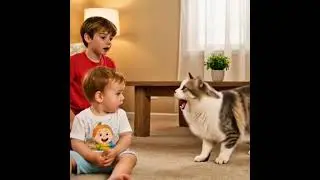 Cute Cat Saves the Day #EmotionalBabyStoryShort#cat#friendship#animals#kindness#brothers#doll#catkid