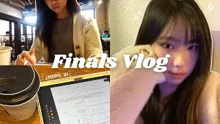 Finals Week ☕ Cramming for exams, studying at a cafe, being productive l UNI VLOG