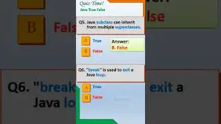 Java Programming True False Questions 