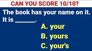 POSSESSIVE PRONOUNS QUIZ | ENGLISH GRAMMAR TEST | CAN YOU CHOOSE THE CORRECT ANSWER? #grammar #quiz