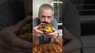 The most insane burger on a homemade pretzel bun #shorts