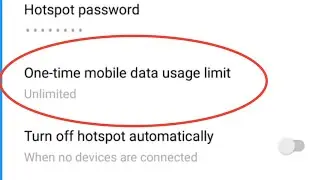 One Time Mobile Data Usage Limit | One Time Data Limit Hotspot