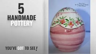 Top 10 Handmade Pottery [2018]: Ceramic Egg Classic Style Flower Candy box Jewellery box Easter