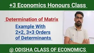 +3 Economics Honours Class| Determinants of Matrix | Mathematical Economics |Economics Class in odia