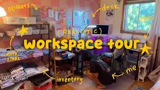 running my art business from a tiny bedroom ᯓ★ how I organize products & art supplies!
