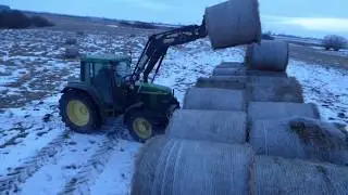 Zimowe sianokosy!? :O John Deere 6910 Power ENGINE SOUND