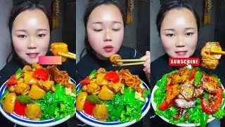 Eating Yellow Braised Chicken Seasoning Sauce 🔥| Spicy Bean Drum and Fried Twice-Cooked Pork |Ep 85
