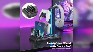 Review: KDD Headset Stand with Charging Station - Detachable Controller Holder with 9 Light Mo...