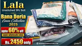 Lala Textile Unstitched 3Pc Suit | Premium Bana Doria Linen Collection 2025 | Wholesale Winter Stock