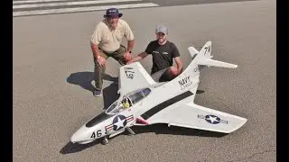 1/5 SCALE RC GRUMMAN F9F COUGAR - KOREAN WAR FIGHTER JET - JETCAT 160 TURBINE - LMA ELVINGTON - 2022