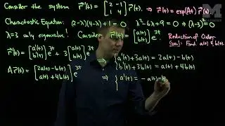 Reduction of Order for Repeated Eigenvalues  An Example