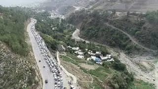 Aerial view of Abbottabad Traffic jam