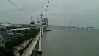 Lisboa moderna, montado en los telefericos por la zona de la Expo