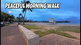 Early Morning Walk at Ala Moana Beach Park 🌅 | Hawaii Walk with Peter (Jan 2026)