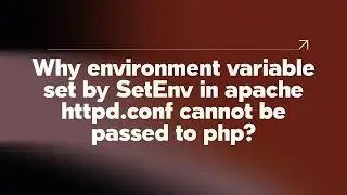 Why environment variable set by SetEnv in apache  
