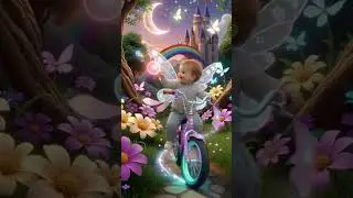 Baby On Bike #FairyTaleFantasy #MagicalJourney #EnchantedWorld #WhimsicalAdventure #StorybookMagic #