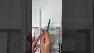 как нарисовать эскиз фасада от руки #студентдизайнаинтерьера #дизайнинтерьера #чертежфасада