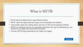 What is MTTR | Mean time to repair