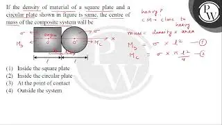 If the density of material of a square plate and a circular plate shown in figure is same, the c....