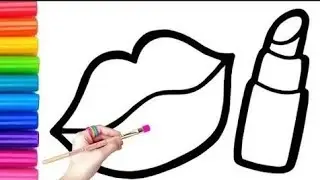 Colored lipstick for children, toddlers | Makeup drawing easy@Artworld06 