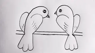 How to draw two birds step by step || Bird drawing tutorial with pencil #birddrawing