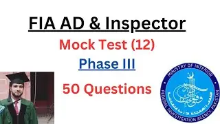 Ministry of Defence Assistant Director PastPapers Repeated MCQs | MOD AD Repeated MCQs |Mock Test 12