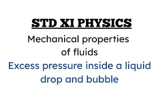 STD XI PHYSICS/Mechanical properties of fluids/Excess pressure inside liquid drop/ncert+cbse/konkani