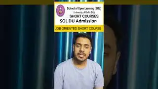 DU SOL Short Term Courses 2023 Programme admission #viral #shorts #youtube #dusol #edu. #joboriented