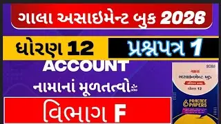 Std 12 account Gala assignment solution paper 1 section f solution #galaassignment2026