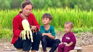 The mother and her children tried to live to wait for the husband who worked far away to return.