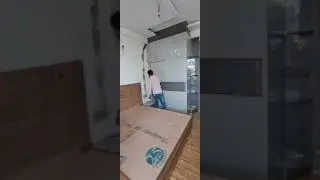 wardrobe with sliding, bed with lifter, wardrobe corner
