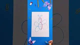✨Ta-da! SUPER EASY BUTTERFLY ART TRICK for LITTLE ARTISTS! #shorts #kids