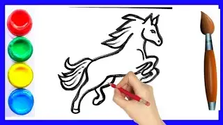 House Drawing Video For Kids । घोड़ा का चित्र । Easy drawing step by step । Toddlers । Animals 