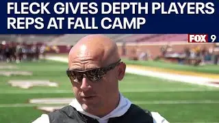 P.J. Fleck talks importance of depth players in Huntington Bank Stadium practice